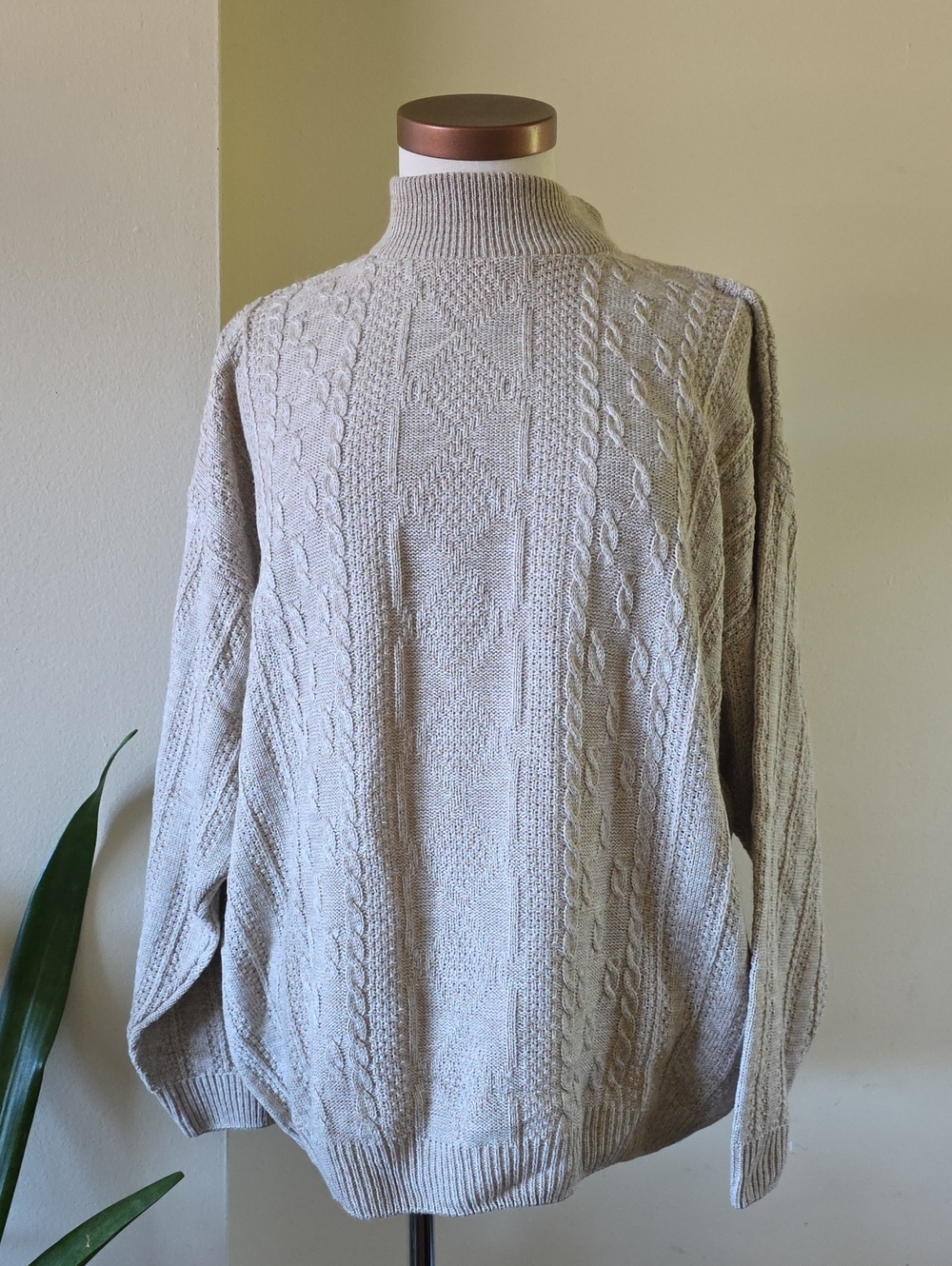 Vintage NWOT Jessie Knit Mockneck Sweater - Oatmeal - Sz 18 (16/18) - Picture 12 of 14